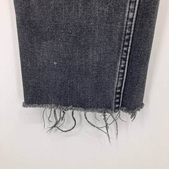 Everlane Washed Black High Rise Zip Raw Hem Pockets Skinny Tall Denim Jean Pants - Picture 5 of 8